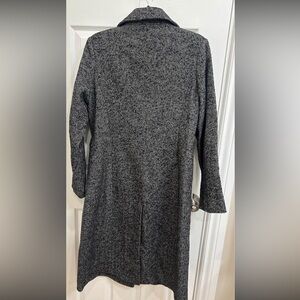 Avec Les Filles Black and White Herringbone Trench Coat